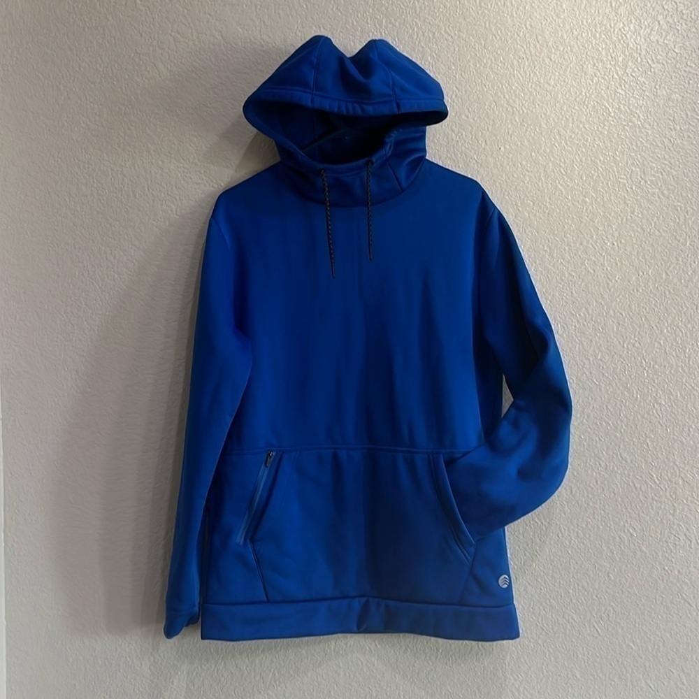 Solaris Men’s Pullover Blue Hoodie Size M Slim Kangaroo pocket